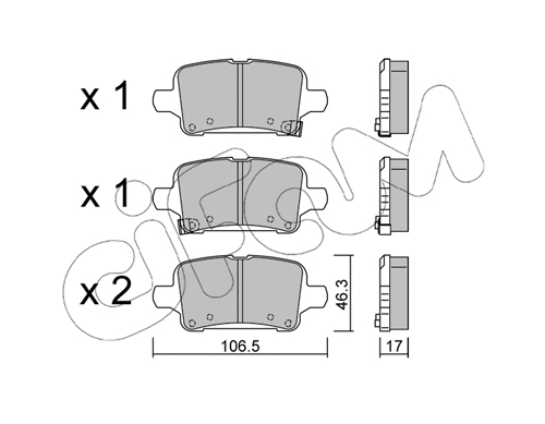 Brake Pad Set, disc brake (822-1180-0)