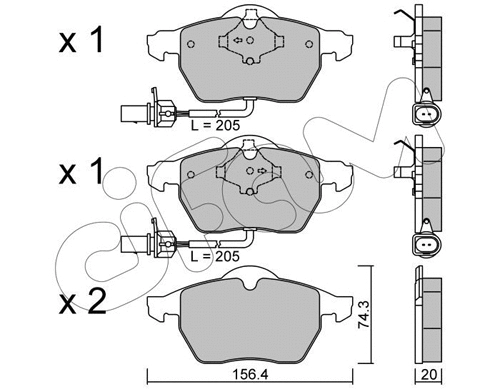 Brake Pad Set, disc brake (822-314-0)
