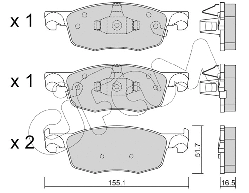 Brake Pad Set, disc brake (822-1282-0)