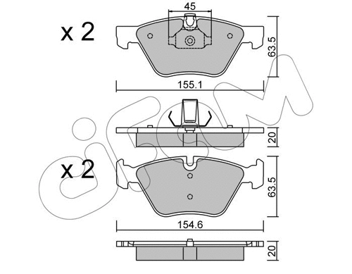 Brake Pad Set, disc brake (822-557-3)