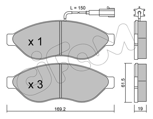 Brake Pad Set, disc brake (822-708-0)