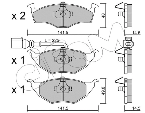Brake Pad Set, disc brake (822-345-1)