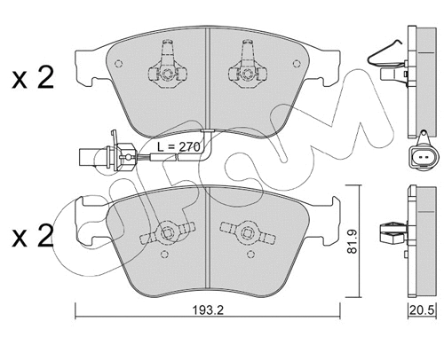 Brake Pad Set, disc brake (822-1253-0)