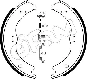 Brake Shoe Set, parking brake (153-507K)