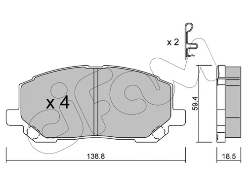 Brake Pad Set, disc brake (822-616-0)