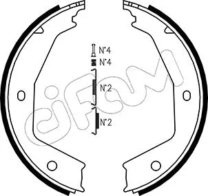Brake Shoe Set, parking brake (153-331K)