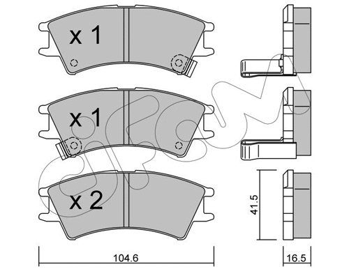Brake Pad Set, disc brake (822-361-0)