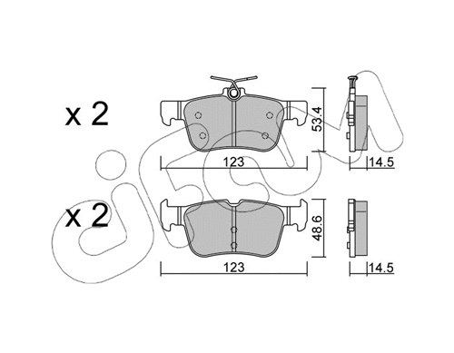 Brake Pad Set, disc brake (822-1040-2)