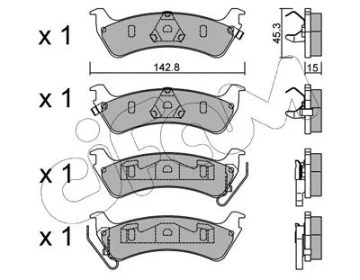 Brake Pad Set, disc brake (822-527-0)