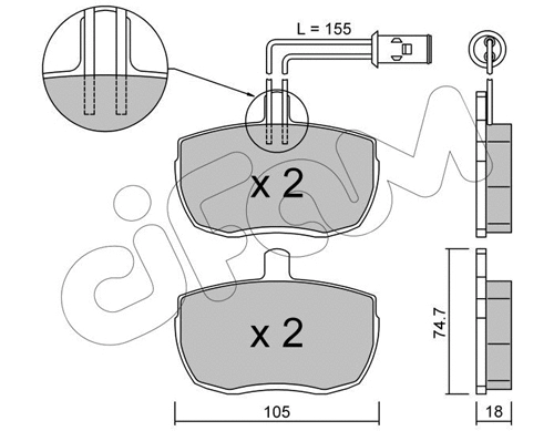 Brake Pad Set, disc brake (822-016-1)