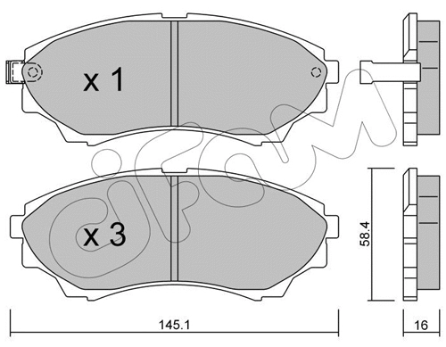 Brake Pad Set, disc brake (822-610-0)