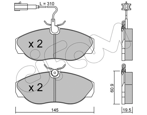 Brake Pad Set, disc brake (822-154-1)