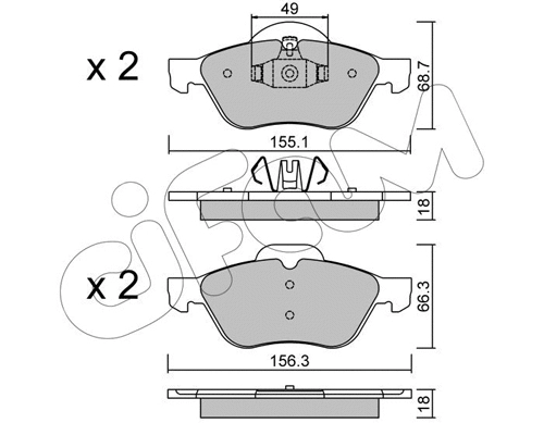 Brake Pad Set, disc brake (822-335-1)