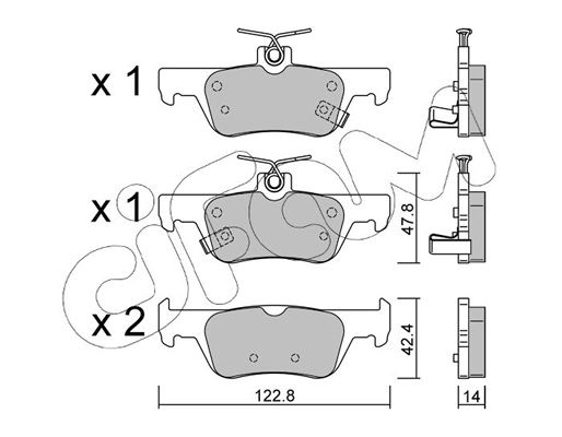 Brake Pad Set, disc brake (822-1364-0)