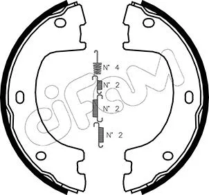 Brake Shoe Set, parking brake (153-249K)