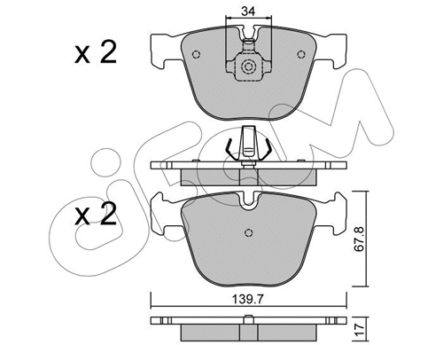 Brake Pad Set, disc brake (822-773-0)
