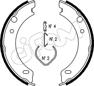 Brake Shoe Set, parking brake (153-477K)