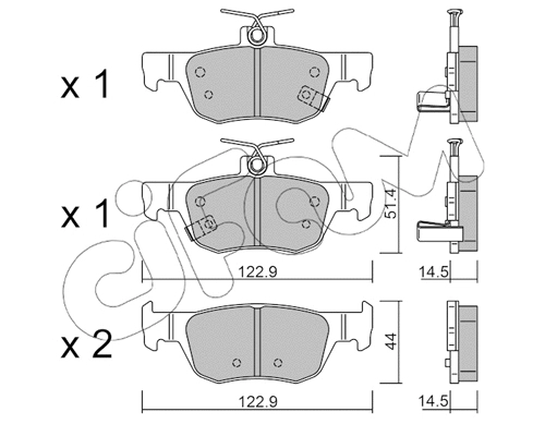 Brake Pad Set, disc brake (822-1226-0)
