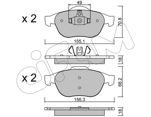 Brake Pad Set, disc brake (822-336-2)