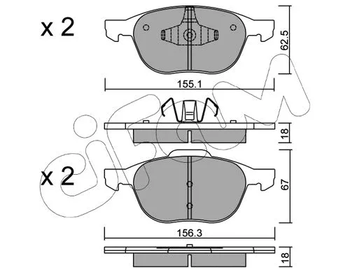 Brake Pad Set, disc brake (822-534-0)