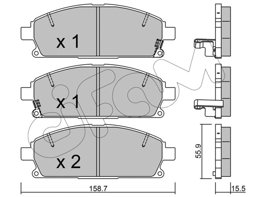 Brake Pad Set, disc brake (822-406-2)