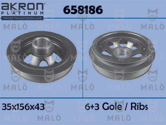 Belt Pulley, crankshaft (658186)