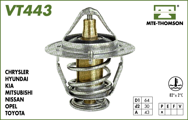 Thermostat, coolant (VT443.78)