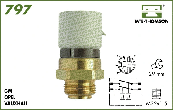 Temperature Switch, radiator fan (797.100/105)