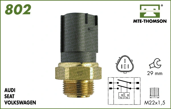 Temperature Switch, radiator fan (802.95/102)