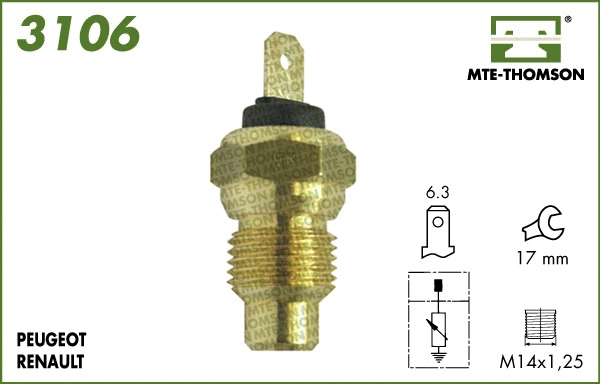 Sensor, coolant temperature (3106)
