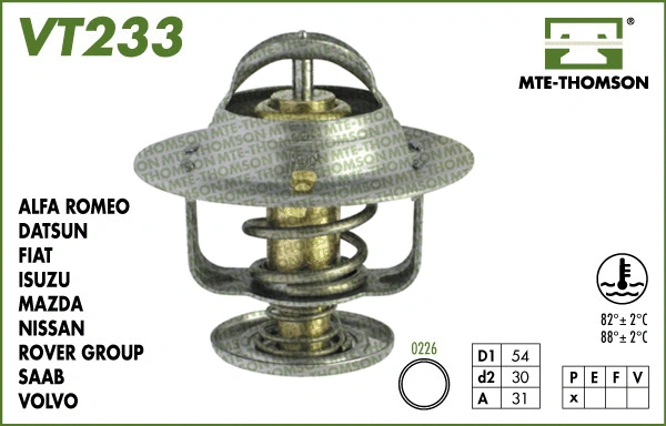 Thermostat, coolant (VT233.82)