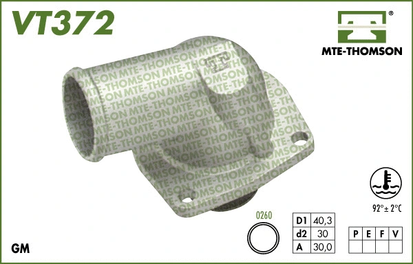 Thermostat, coolant (VT372.92)