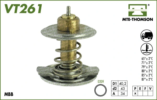 Thermostat, coolant (VT261.87)