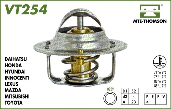 Thermostat, coolant (VT254.82)