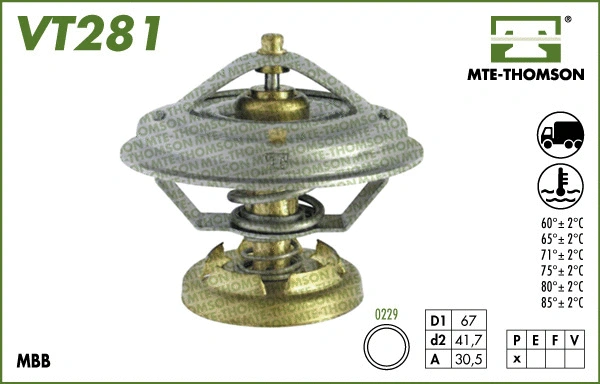 Thermostat, coolant (VT281.80)