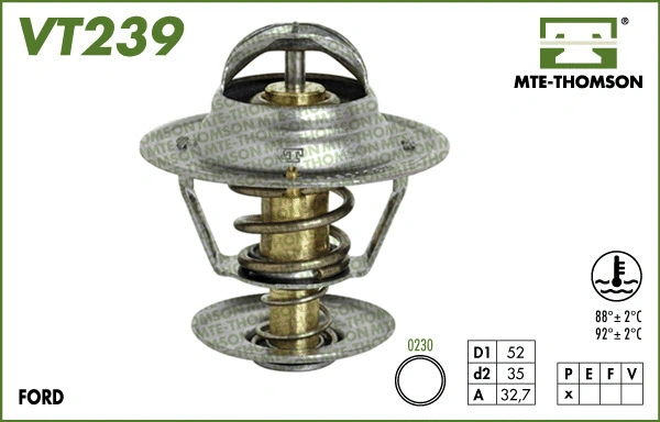 Thermostat, coolant (VT239.88)