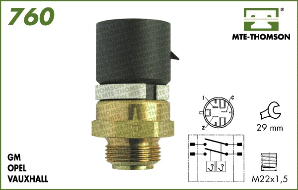 Temperature Switch, radiator fan (760.95/105)