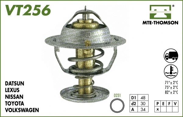 Thermostat, coolant (VT256.82)