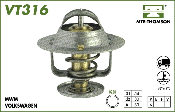 Thermostat, coolant (VT316.80)