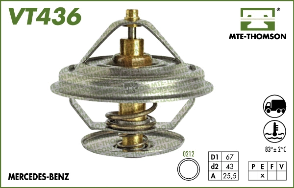 Thermostat, coolant (VT436.83)