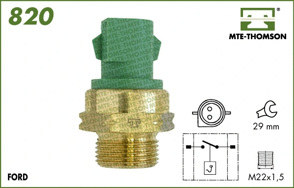 Temperature Switch, radiator fan (820.92/87)