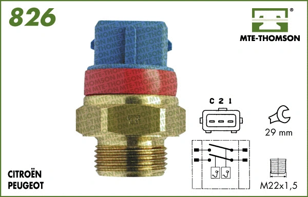 Temperature Switch, radiator fan (826.97/100)