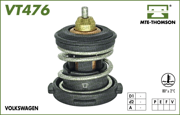 Thermostat, coolant (VT476.80)