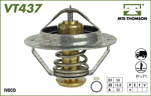 Thermostat, coolant (VT437.81)
