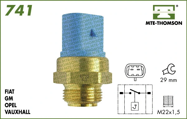 Temperature Switch, radiator fan (741.88/83)