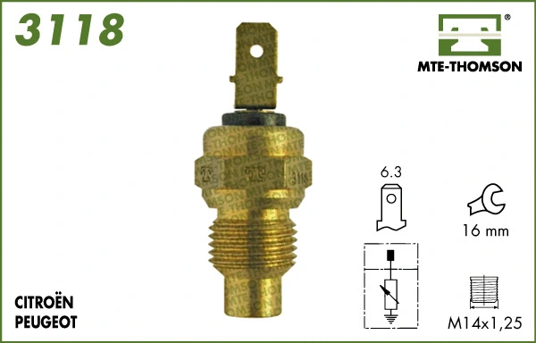 Sensor, coolant temperature (3118)