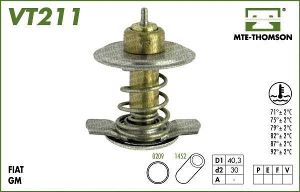 Thermostat, coolant (VT211.92)