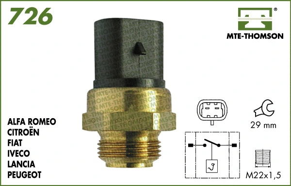 Temperature Switch, radiator fan (726.92/87)