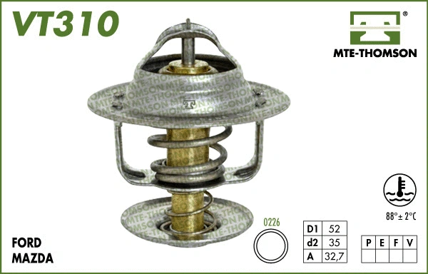 Thermostat, coolant (VT310.88)