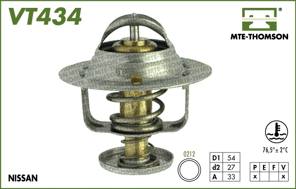 Thermostat, coolant (VT434.76)